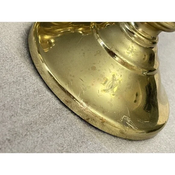 VTG Virginia Metalcrafters Brass Candlesticks Set of 2 – 3” Tall USA Made - Picture 12 of 12